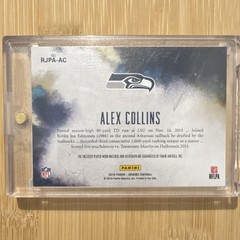 Panini 2016 Origins Alex Collins RC Auto Logo Patch Green /5 Seahawks RJPA-AC!!!