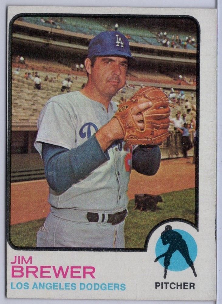 1973 Topps #126 Jim Brewer in EX Condition Dodgers