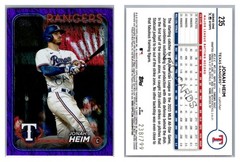 Jonah Heim Purple Holofoil #238/799 2024 Topps Series 1 #235 Texas Rangers