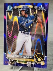 🍺⚾️YOPHERY RODRIGUEZ 2025 Bowman Chrome 1st Purple RayWave Refractor /250!⚾️🍺