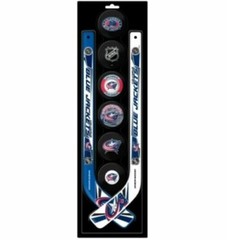 NEW! COLUMBUS BLUE JACKETS KNEE HOCKEY MINI STICK FOAM PUCK PLAY SET