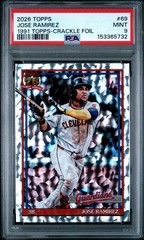 2026 Topps Series 1 – 1991 Topps Baseball Jose Ramirez #T91-69 Crackle Foilboard
