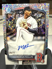 2025 Bowman Draft Marcus Phillips 1st Bowman Sparkle Refractor Auto /71 Red Sox