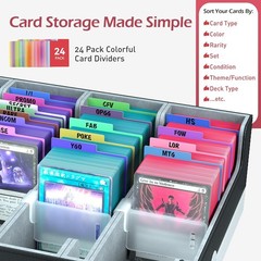 4-Row【3200+】 Trading Card Storage Box, Card Organizer Holder with 24 Dividers…