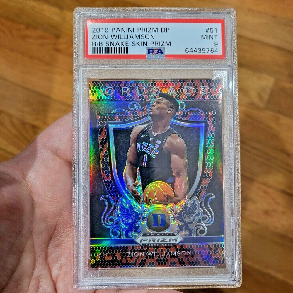 2019-20 Zion Williamson Panini DP Red Black Snake Skin Crusade RC PSA 9 POP 3