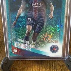 Ousmane Dembele 2025 Topps Chrome UEFA Champion Teal Refractor 237/299