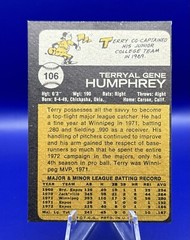 1973 Topps TERRY HUMPHREY #106 Montreal Expos