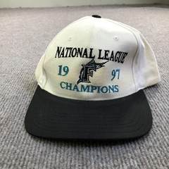Vintage Florida Marlins Hat Cap Snap Back One Size White Baseball 1997 NL Champs
