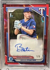 2024 BOWMAN CHROME 1st PROSPECTS BROCK PORTER AUTO RED LAVA #1/5 – Texas Rangers