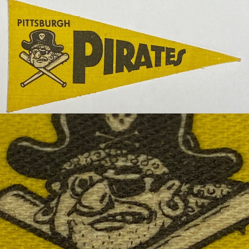 1960s Pittsburgh Pirates 1.5×3.5 Inch Decal Baseball Post Cereal Mini Pennant