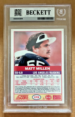 1989 Score #173 Matt Millen Signed Auto BAS 10 Authenticated