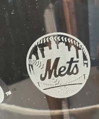 New York Mets 7 Inches Tall 4.5 Inches Wide Martini Glass Very Good Condition