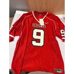 NWT Miami Redhawks shirt mens XL red white Nike Y2K football Jersey 9
