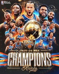 New York Knicks 2025-2026 NBA Champions Team Composite 8×10 Vertical Photo