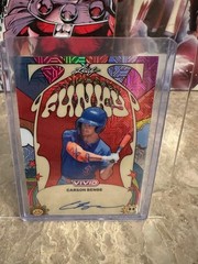 Carson Benge 2026 Leaf Vivid Funky Red Techno Auto 14/14 Bookend Mets Rookie