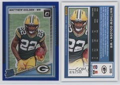 2025 Panini Donruss Optic Rated Blue Prizm 76/249 Matthew Golden Rookie RC 13c1