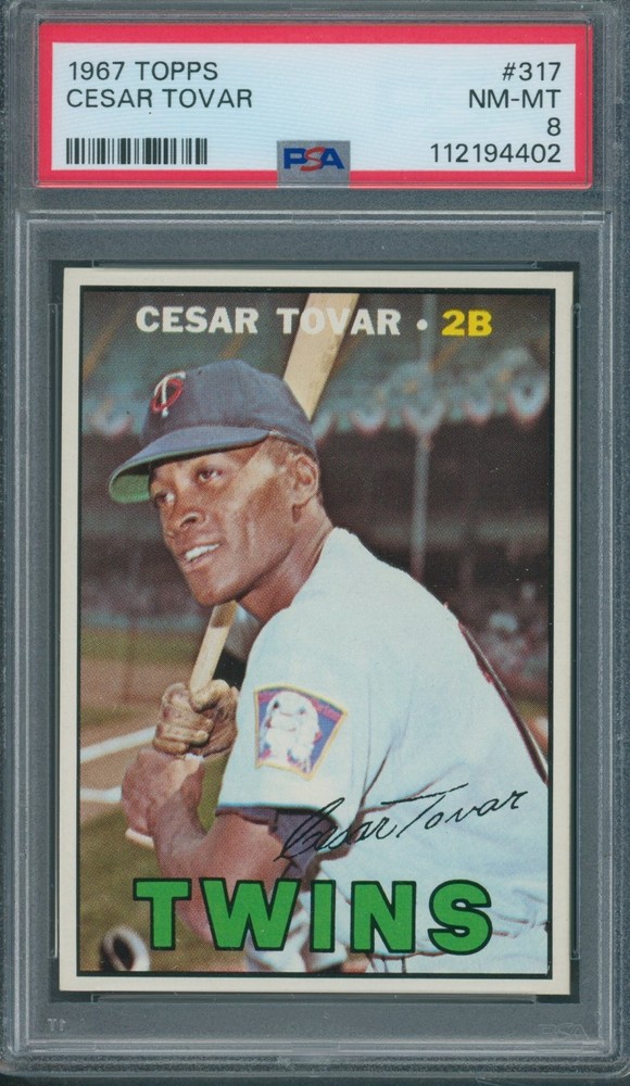 1967 Topps #317 Cesar Tovar PSA NM-MT 8 *4402