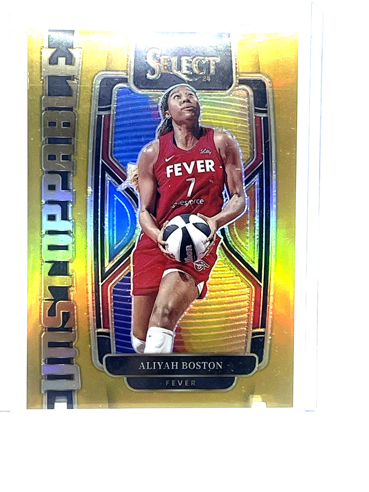 2024 Panini Select WNBA Aliyah Boston Unstoppable Gold Prizm 8/10 Indiana Fever