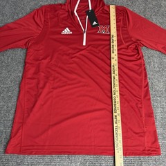 BNWT Adidas Miami RedHawks Pullover Zip Hoodie Adult Large Red Lightweight