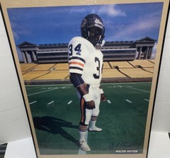 VTG 1980s WALTER PAYTON Poster Chicago Bears #34 Soldier Field KangaROOS KFC