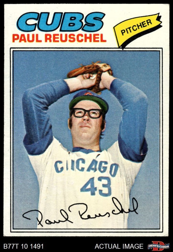 1977 Topps #333 Paul Reuschel Cubs RC 5 – EX