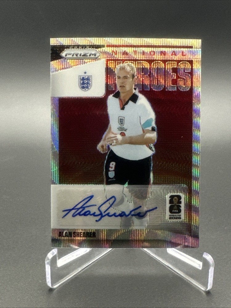 ALAN SHEARER 2026 Prizm FIFA World Cup National Heroes Silver Wave Auto England