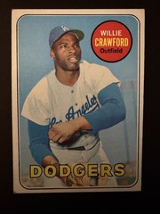 1969 Topps #327 Willie Crawford Los Angeles Dodgers Vintage Baseball Card EX