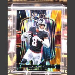 Kyle Pitts 2025 Panini Select Black and Orange Prizm Shock 147 Atlanta Falcons