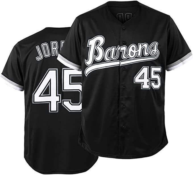 Tocament Birmingham Barons Michael Jordan 45 Baseball Jersey Black Size X-LARGE