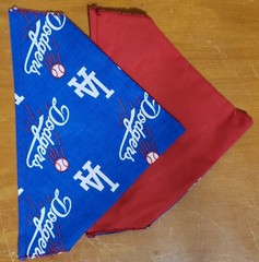 LOS ANGELES DODGERS MLB (BASEBALL) HANDMADE 2 SIDED DOG SCARF(PICK SIZE)
