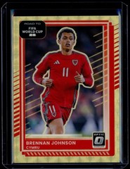 2025-26 Panini Donruss Optic #1 Brennan Johnson Gold Vinyl 1/1 Wales
