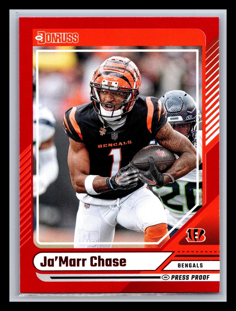 Ja&rsquo;Marr Chase Cincinnati Bengals 2024 Donruss #95 Press Proof Red