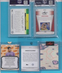 1/1 CARLOS ALCARAZ batch inc PSA 10 + #2/3 AUTO +JANNIK SINNER LEAF/TOPPS CHROME