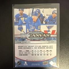 Upper Deck 2025-26 Extended Series UD Canvas Insert Cam Fowler Blues #C-10