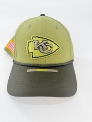 Kansas City Chiefs New Era Hat Cap 39Thirty Size S/M USA Salute to Service Green