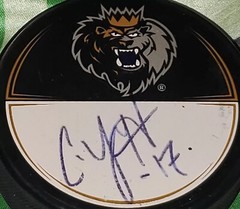 UNKNOWN SIGNATURE!? MANCHESTER MONARCHS AHL PUCK INGLASCO MADE IN SLOVAKIA 🇸🇰