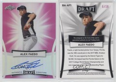 2017 Leaf Metal Draft Pink 5/10 Alex Faedo #BA-AF1 Auto 4t6