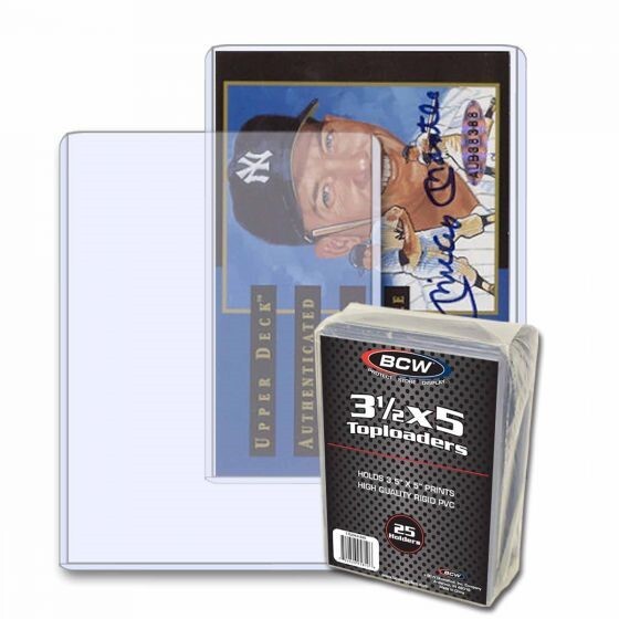 25 BCW Topload Holders For Trading / Index Card Photo 3 1/2 x 5 Clear Semi Rigid