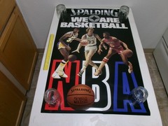 Original 1980s NBA Spalding « We Are Basketball » Poster-Magic, Bird, Dr J-MINT!!!
