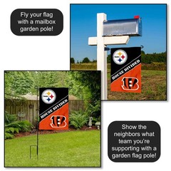 House Divided Steelers and Bengals Garden Flag and Yard Banner