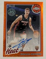 2026 TOPPS CHROME 45TH Kasparas Jakucionis ORANGE ROOKIE RC AUTO /25 BUCKS