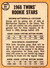 Rick Renick Signed 1968 Topps #301 Rookies Twins