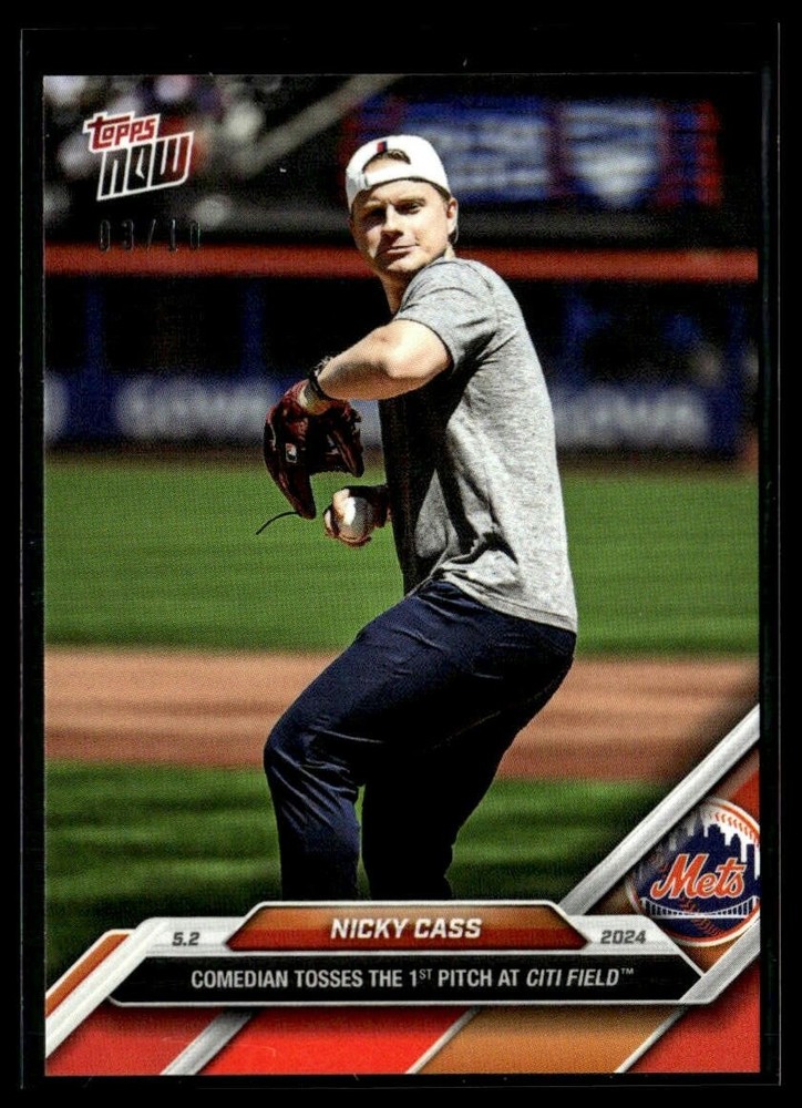 2024 Topps Now 150 Nicky Cass New York Mets First Pitch Comedian Red 03/10