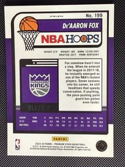 2023-24 Hoops Premium Stock #199 De&rsquo;Aaron Fox Red Seismic Prizm
