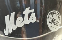 New York Mets 7 Inches Tall 4.5 Inches Wide Martini Glass Very Good Condition