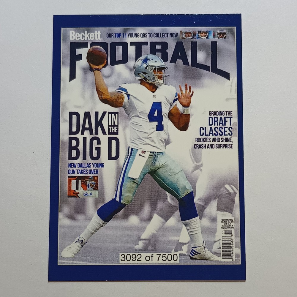 2016 Beckett Covers National Promo #3092/7500 Troy Aikman/Dak Prescott RC