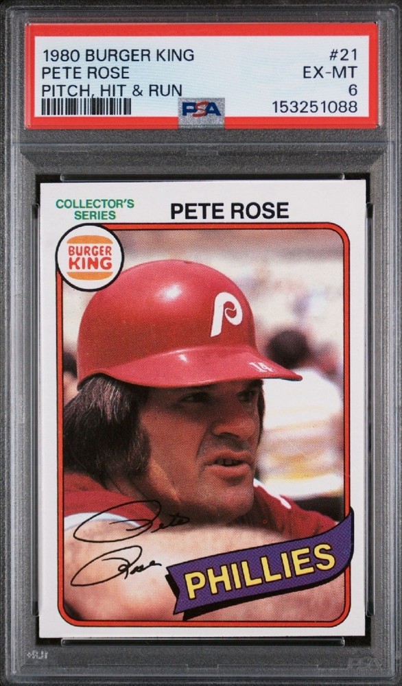 1980 TOPPS ⚾️ BURGER KING PHILLIES #4 PETE ROSE PSA 6 🔥 EX-MT