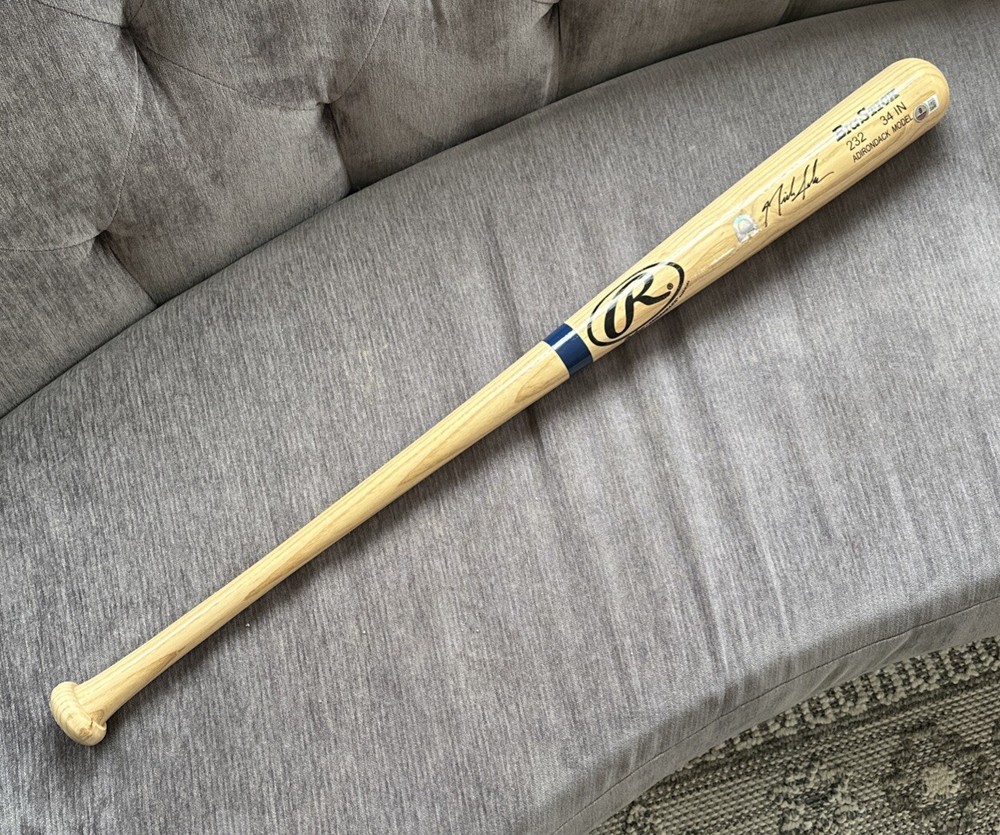 Nick Johnson Signed Auto Game Model Bat New York Yankees Big Stick Adirondack