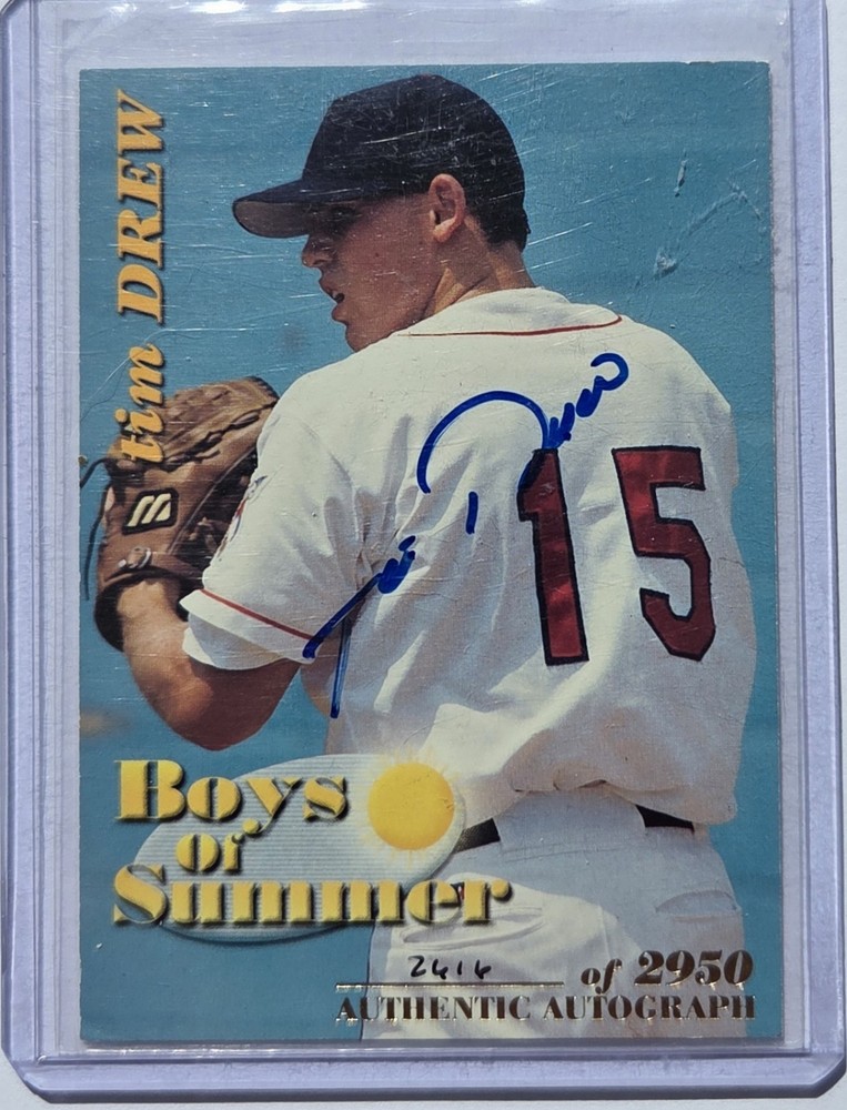 2001 Royal Rookies Throwbacks Boys of Summer Tim Drew #BOS-2 Autographs /2950