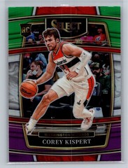 2021-22 Panini Select #81 Corey Kispert Green White Purple Prizms Wizards RC